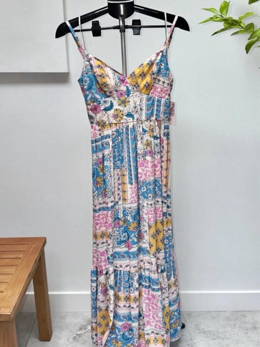 mimi Multicolor Floral Patchwork Maxi Dress